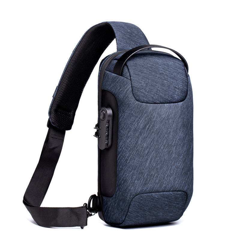 Men’s Waterproof Anti-Theft Sling Bag | USB Travel Chest Bag