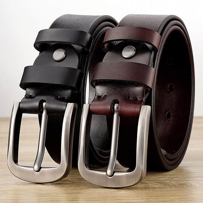 Men's Genuine Leather Belt | Classic Cowhide Dress Belt
