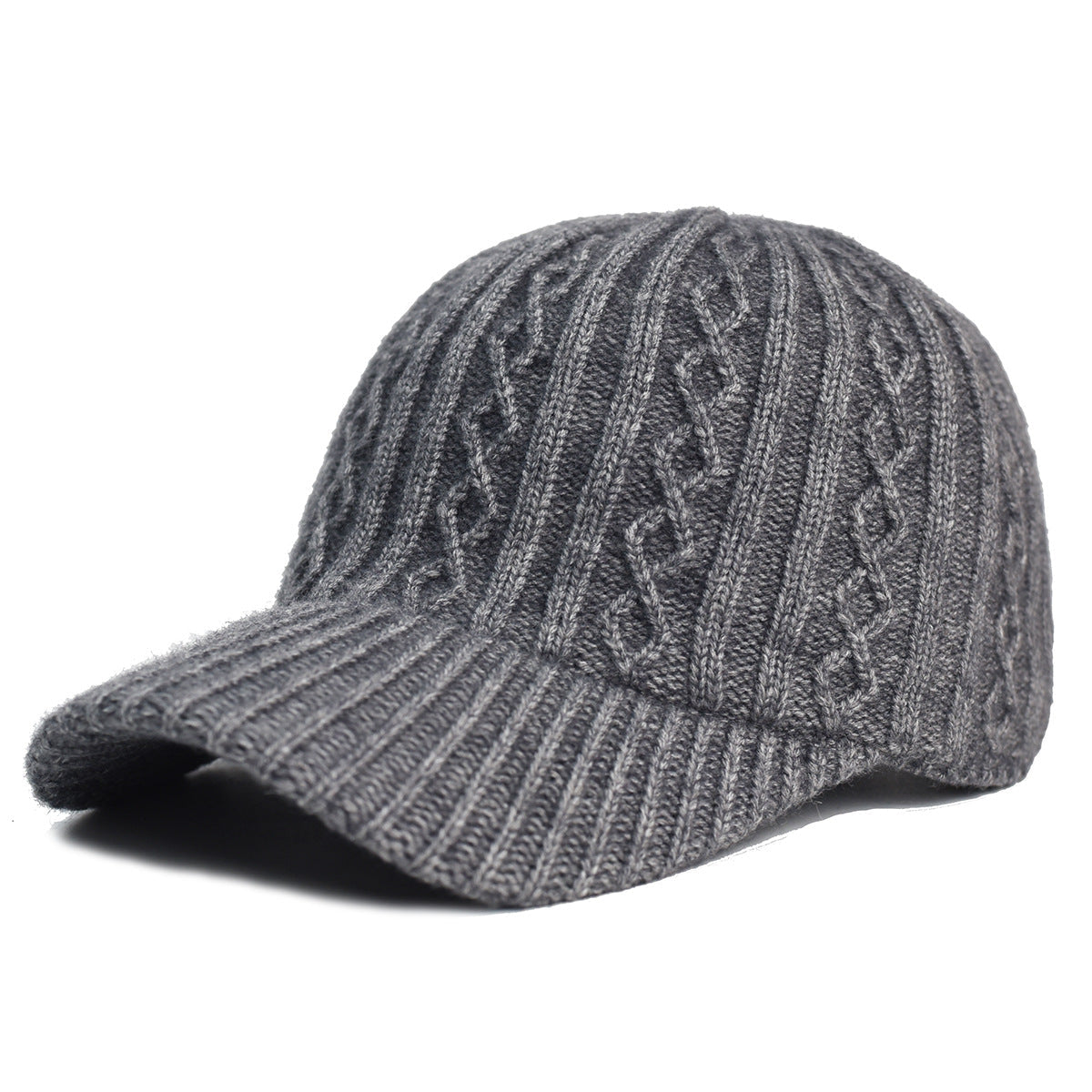 Knitted Wool Baseball Cap | Warm Winter Peaked Hat