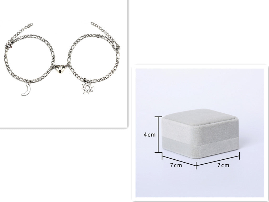 Couples Sun Moon Magnetic Bracelets | Stainless Steel Set