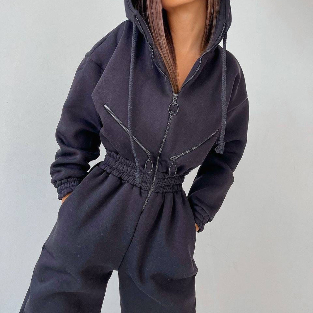 Women's Two Piece Hoodie Set | Casual Zip-Up Tracksuit