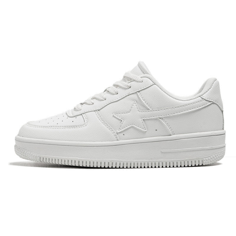 Men's Thick Sole White Sneakers | Casual Fashion Shoes
