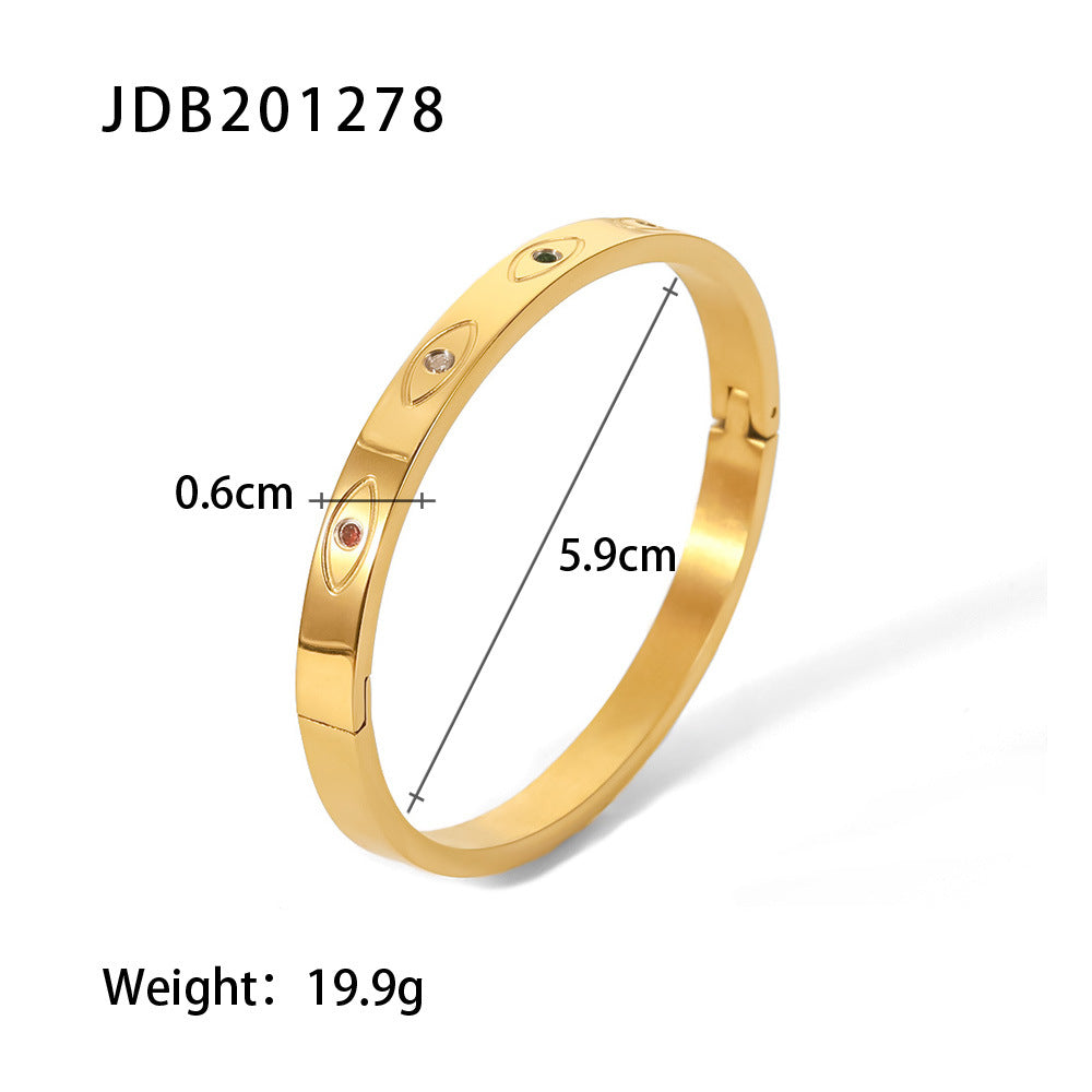 Gold-Plated Zirconia Bracelet | Stainless Steel Jewelry