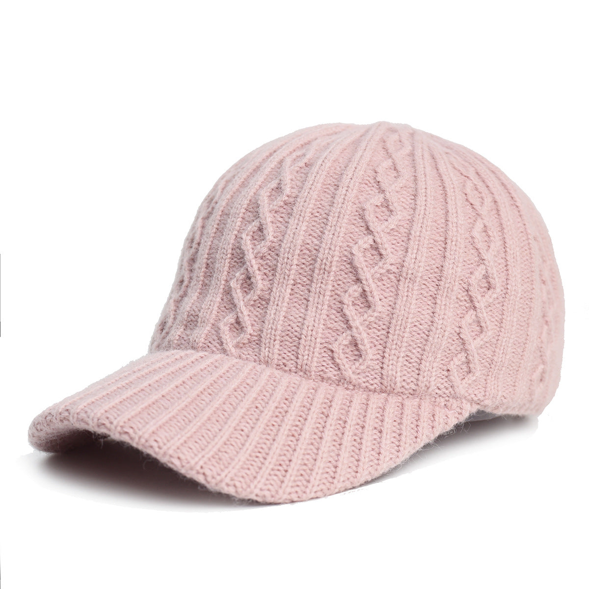 Knitted Wool Baseball Cap | Warm Winter Peaked Hat