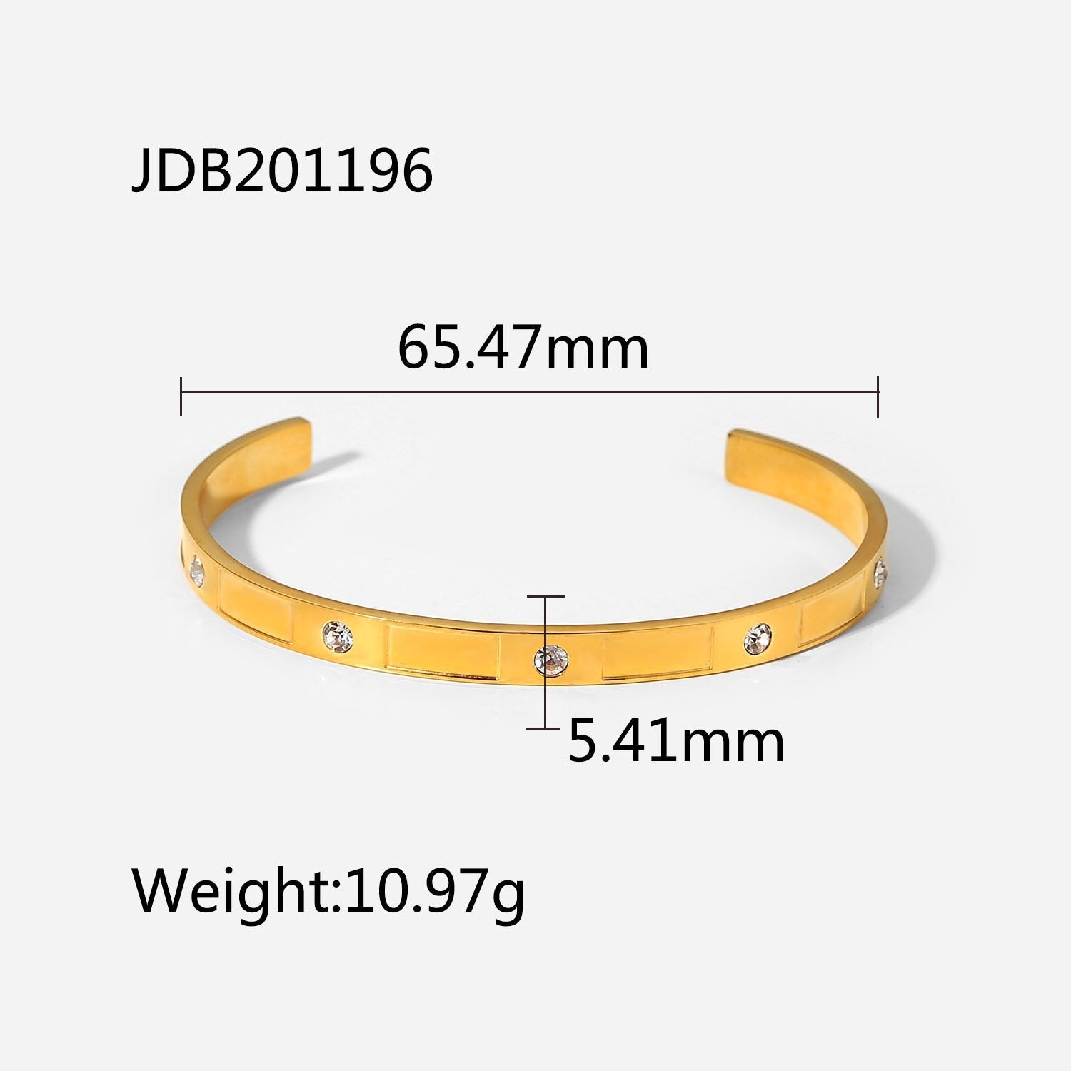 Gold-Plated Zirconia Bracelet | Stainless Steel Jewelry