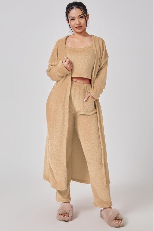 Women's 3 Piece Lounge Set | Cozy Winter Pajama Outfit