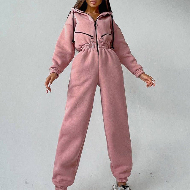 Women's Two Piece Hoodie Set | Casual Zip-Up Tracksuit