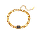 Men's Cuban Link Zircon Bracelet | Stainless Steel Chain
