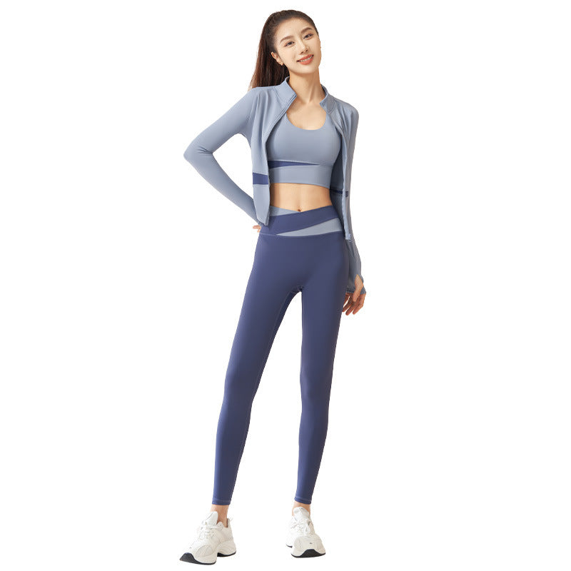 Women's Yoga Workout Set | Sports Bra & Jacket Leggings