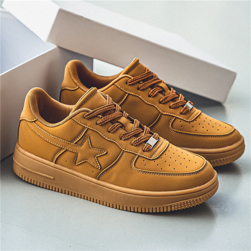 Men's Thick Sole White Sneakers | Casual Fashion Shoes