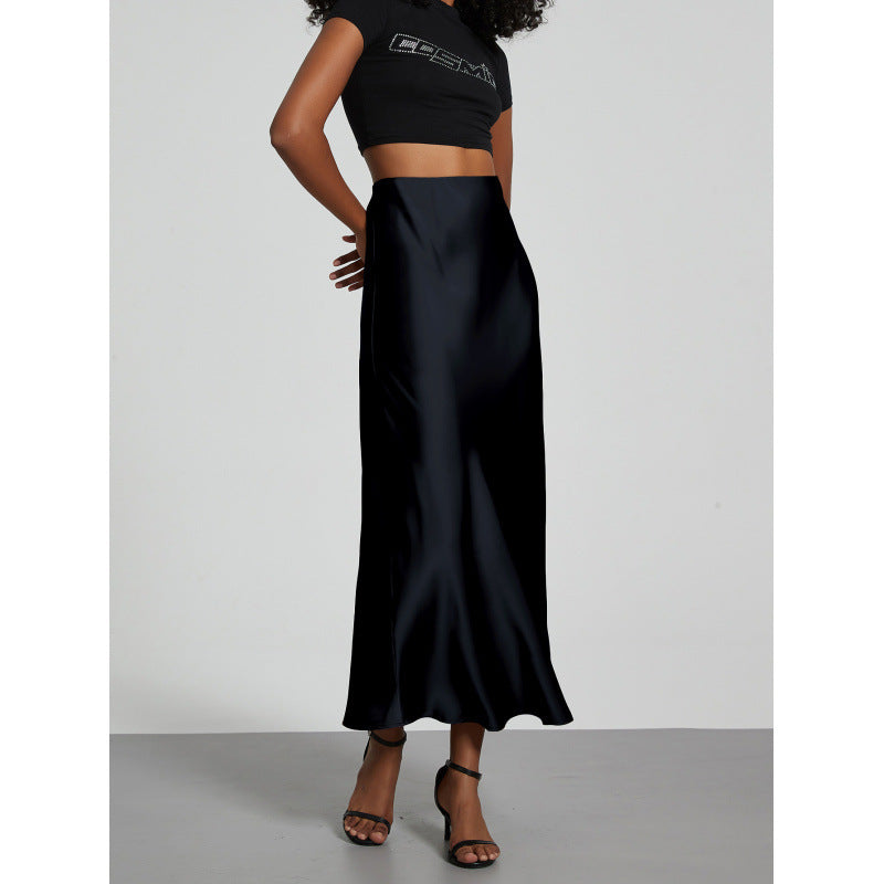Women's Satin Maxi Skirt | Elegant Slim Fit Long Skirt
