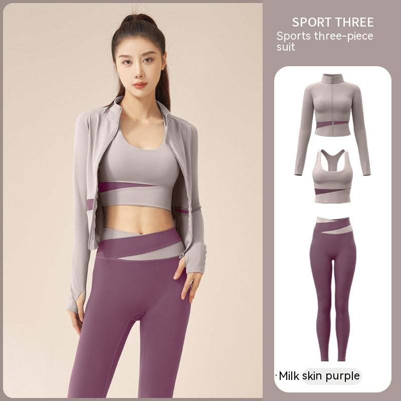 Women's Yoga Workout Set | Sports Bra & Jacket Leggings