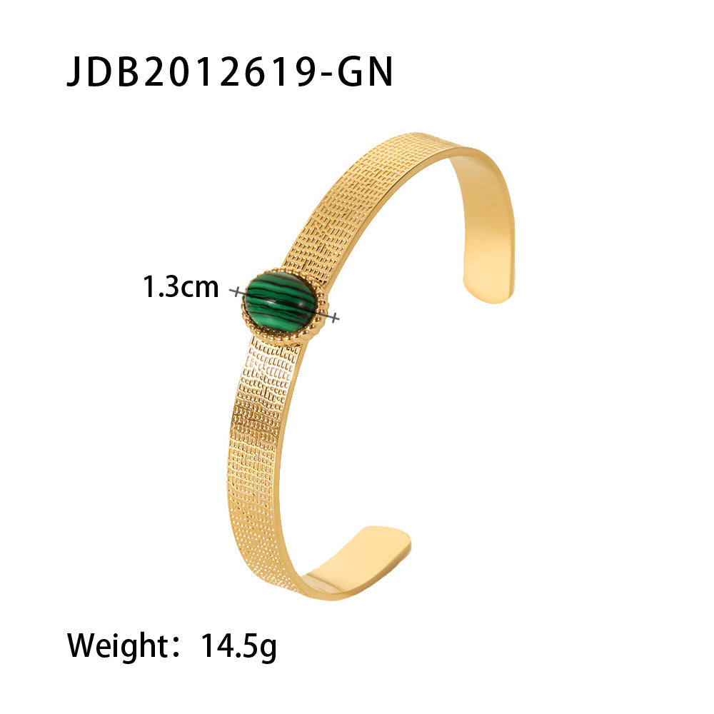 Gold-Plated Zirconia Bracelet | Stainless Steel Jewelry