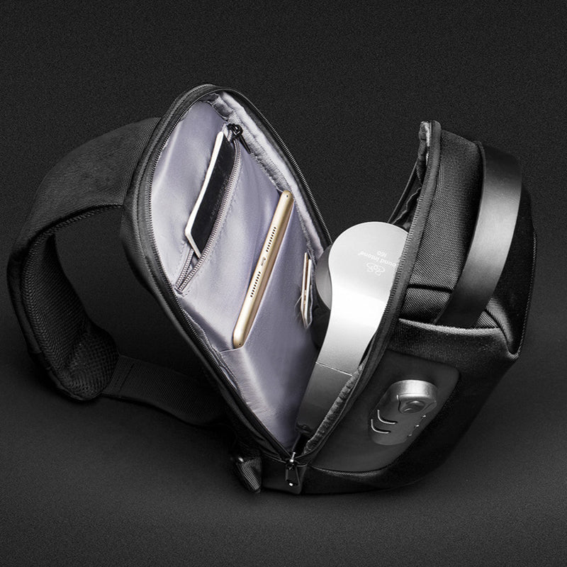 Men’s Waterproof Anti-Theft Sling Bag | USB Travel Chest Bag