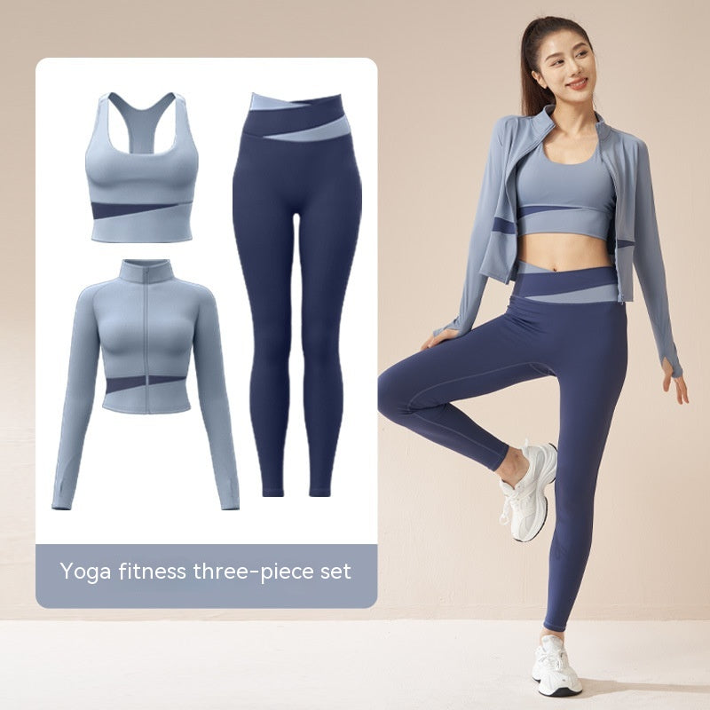 Women's Yoga Workout Set | Sports Bra & Jacket Leggings