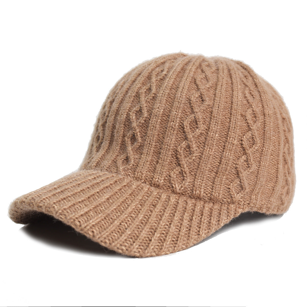Knitted Wool Baseball Cap | Warm Winter Peaked Hat