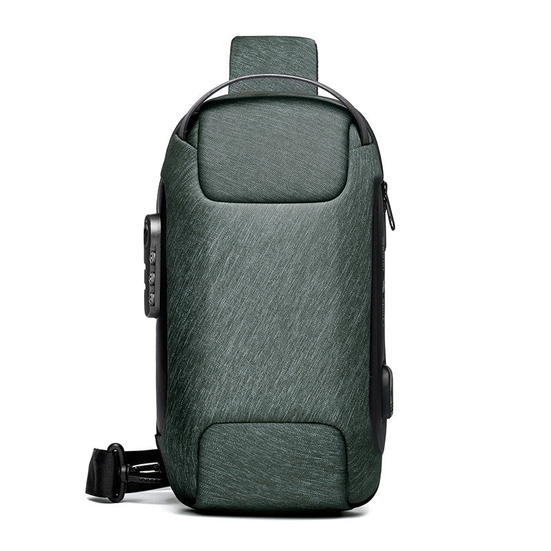 Men’s Waterproof Anti-Theft Sling Bag | USB Travel Chest Bag