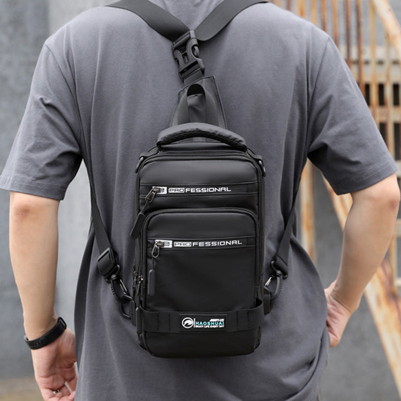 Men's Multifunction Sling Backpack | USB Crossbody Bag