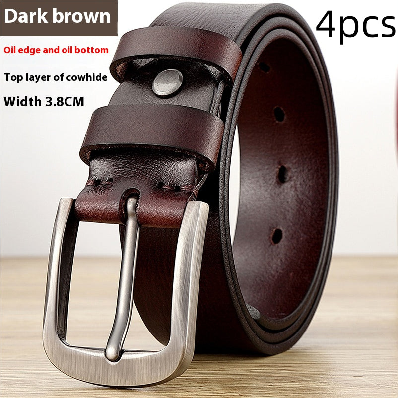 Men's Genuine Leather Belt | Classic Cowhide Dress Belt