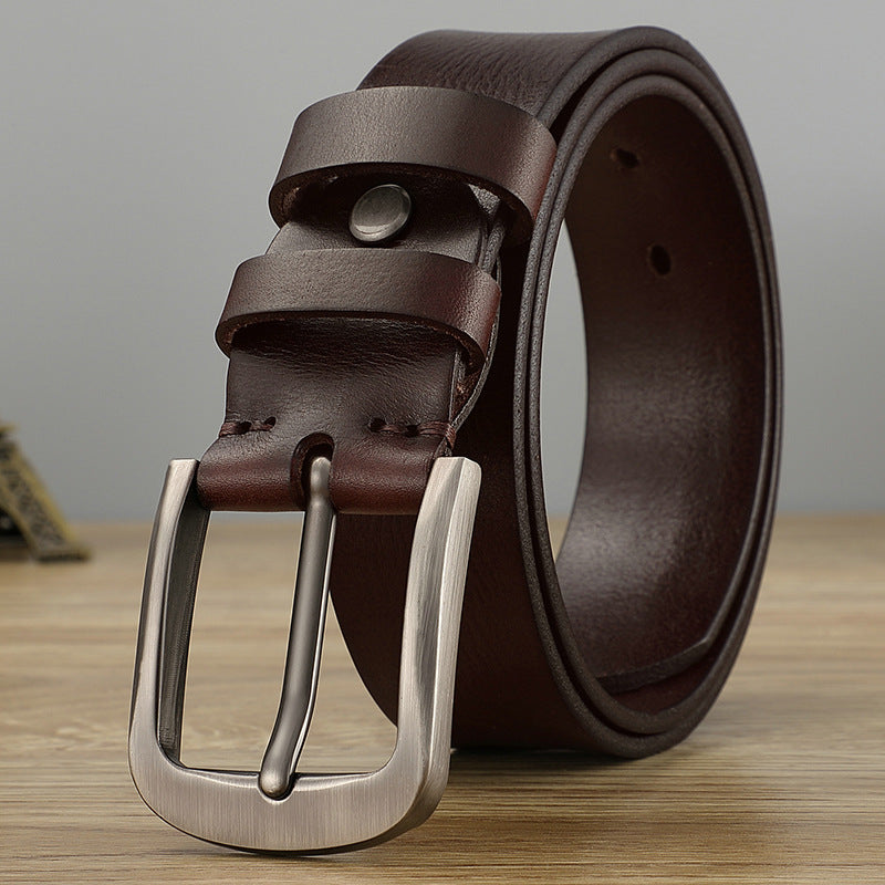 Men's Genuine Leather Belt | Classic Cowhide Dress Belt