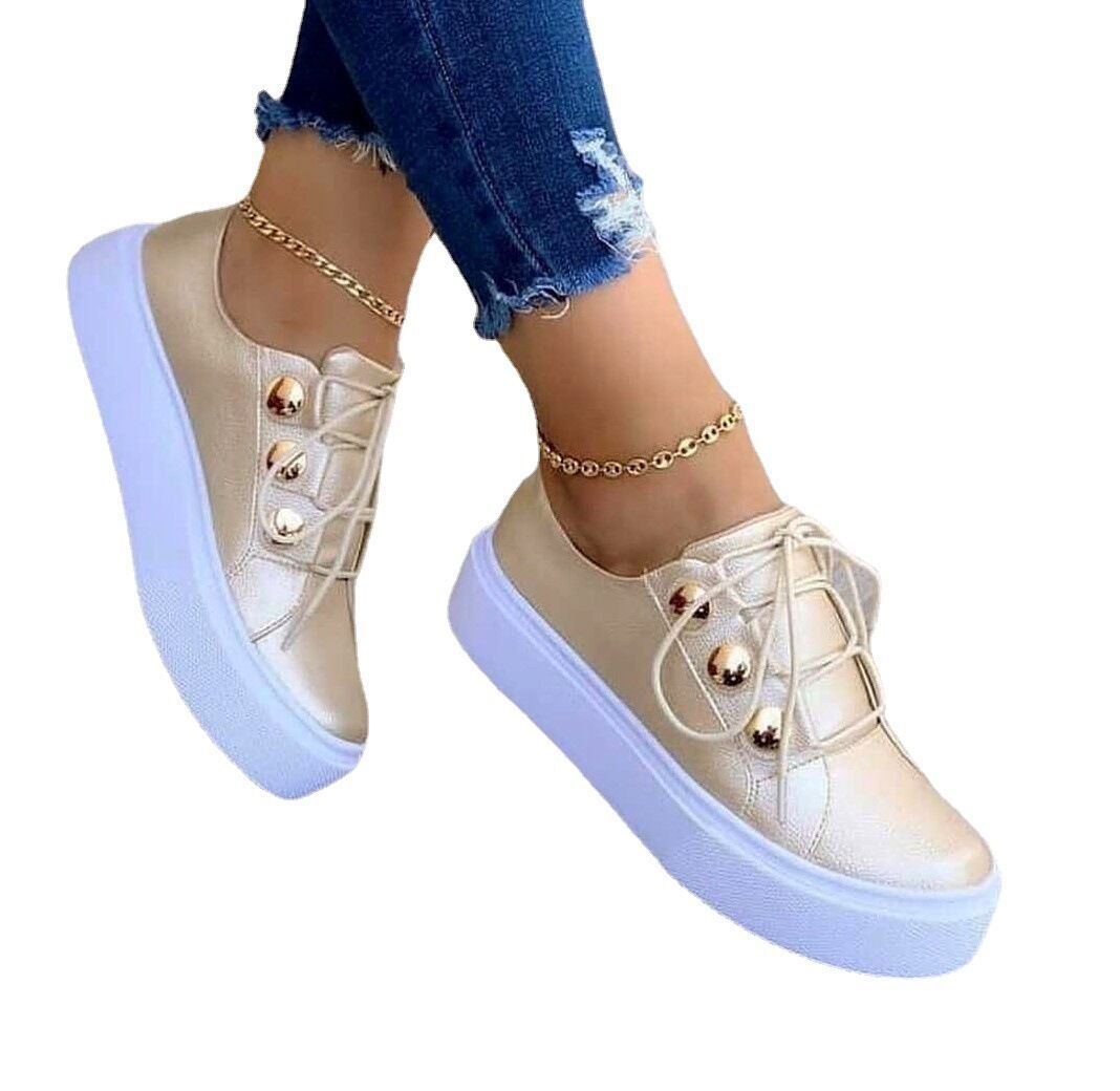 Women's Square Toe Platform Loafers | White Slip-On Shoes