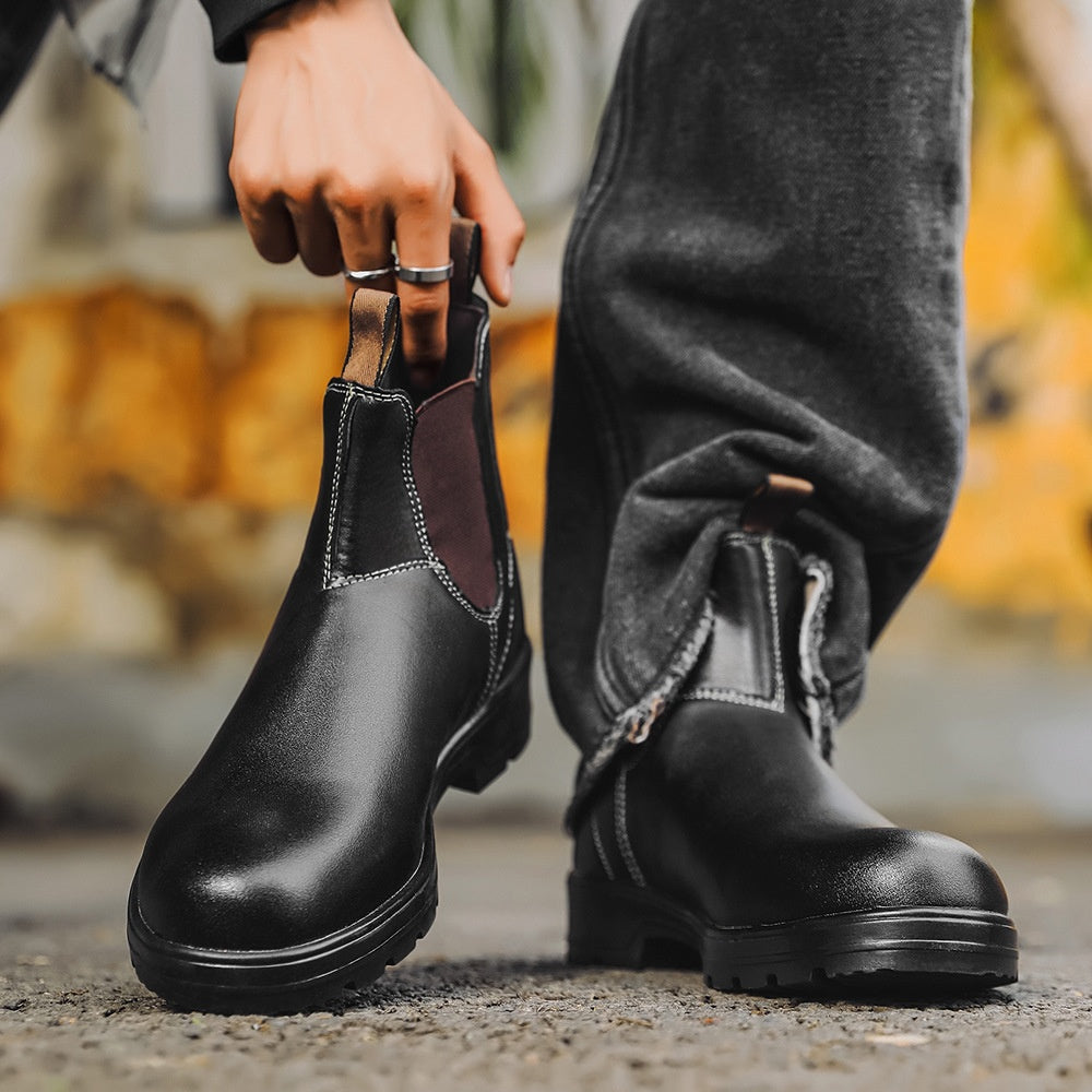 Vintage Leather Martin Boots | Unisex Couple Ankle Boots