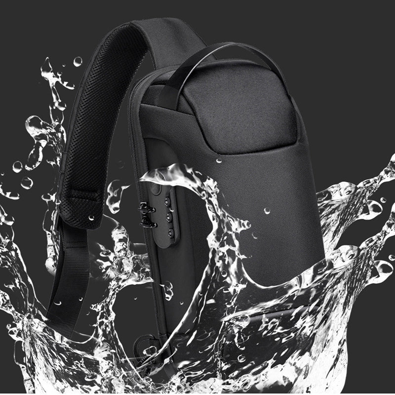 Men’s Waterproof Anti-Theft Sling Bag | USB Travel Chest Bag