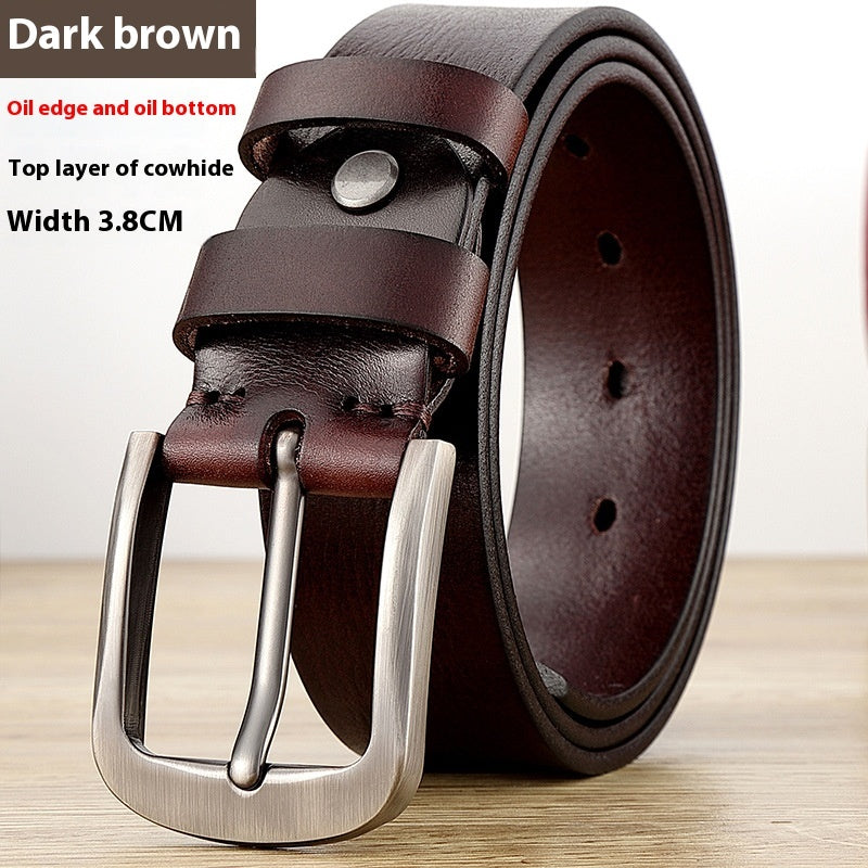 Men's Genuine Leather Belt | Classic Cowhide Dress Belt